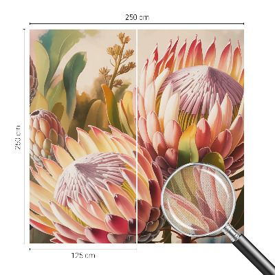 Papel de parede autocolante para quarto com estampa de flores de protea