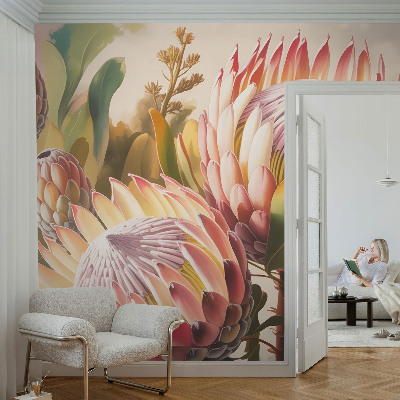 Papel de parede autocolante para quarto flores de Protea