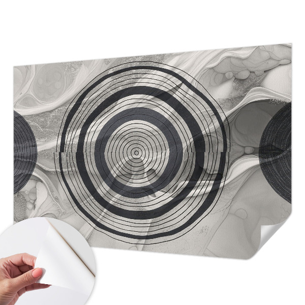 Papel de parede 3D Círculos cinzentos