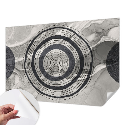 Papel de parede 3D Círculos cinzentos