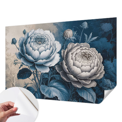 Papel de parede infantil com estampa de flores românticas