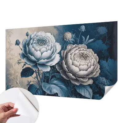 Papel de parede infantil com estampa de flores românticas