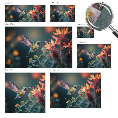 Papel de parede para criança flores de beija-flor