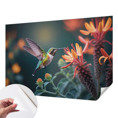 Papel de parede para criança flores de beija-flor