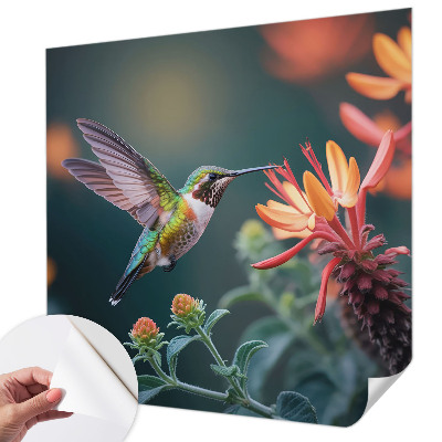 Papel de parede para criança flores de beija-flor