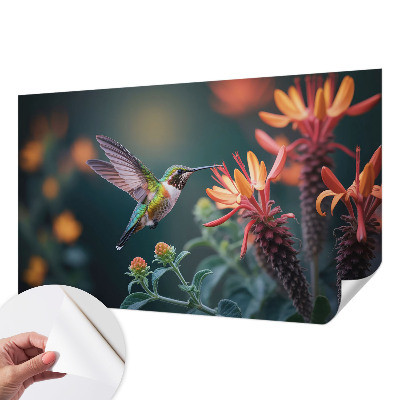 Papel de parede para criança flores de beija-flor