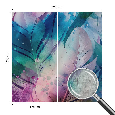 Papel de parede autocolante para quarto Penas coloridas