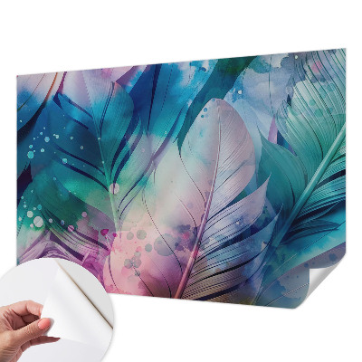 Papel de parede autocolante para quarto Penas coloridas