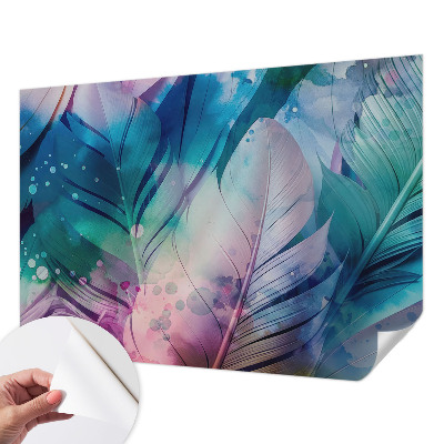 Papel de parede autocolante para quarto Penas coloridas