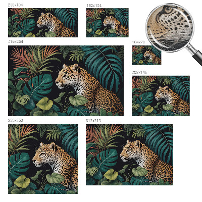 Papel de parede autocolante para sala Leopardo exótico