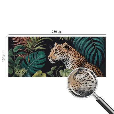 Papel de parede autocolante para sala Leopardo exótico