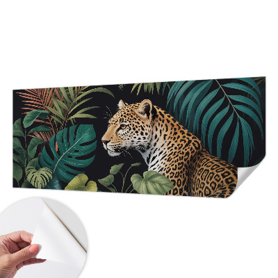 Papel de parede autocolante para sala Leopardo exótico