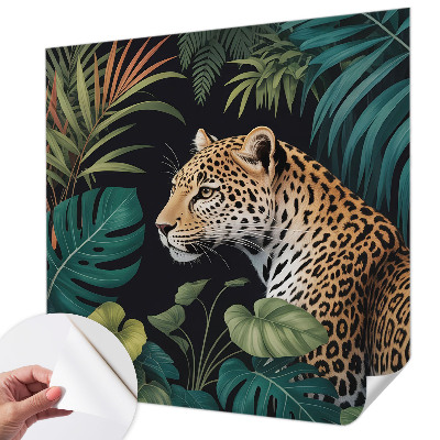 Papel de parede autocolante para sala Leopardo exótico