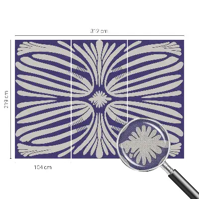 Papel de parede autocolante com padrão de simetria floral