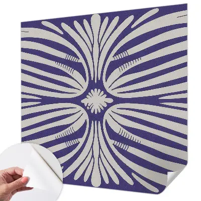 Papel de parede autocolante com padrão de simetria floral