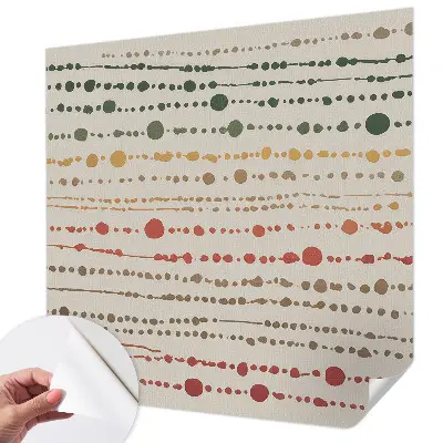 Papel de parede autocolante para sala com padrão de pontos coloridos