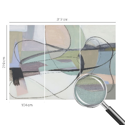 Autocolante de parede fotográfico Linhas em tons pastel