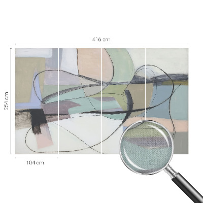 Autocolante de parede fotográfico Linhas em tons pastel