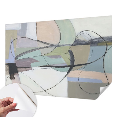 Autocolante de parede fotográfico Linhas em tons pastel