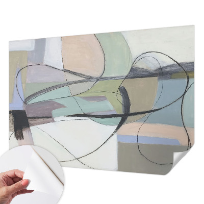 Autocolante de parede fotográfico Linhas em tons pastel