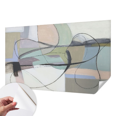 Autocolante de parede fotográfico Linhas em tons pastel