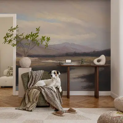 Papel de parede 3D com padrão 'Paz Natural' em estilo decorativo