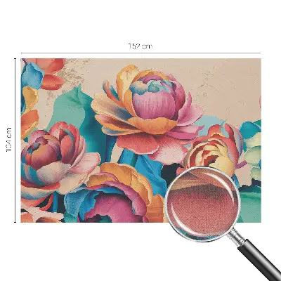 Papel de parede 3D com padrão de harmonia floral