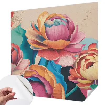 Papel de parede 3D com padrão de harmonia floral