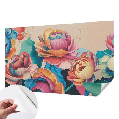 Papel de parede 3D com padrão de harmonia floral