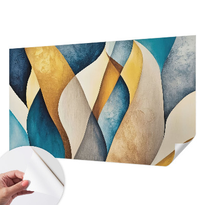 Papel de parede autocolante para sala Abstração ondulada
