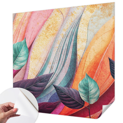 Papel de parede autocolante para quarto Folhas abstratas