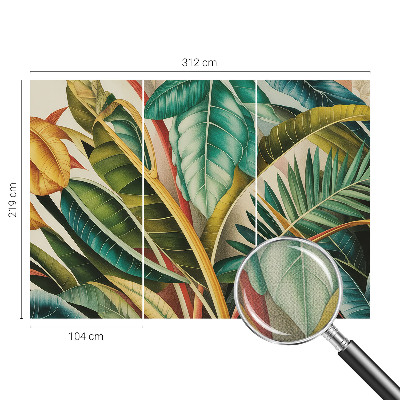 Papel de parede 3D Folhas exóticas