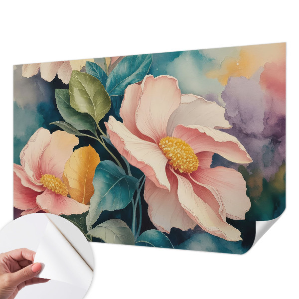 Papel de parede infantil com padrão floral elegante