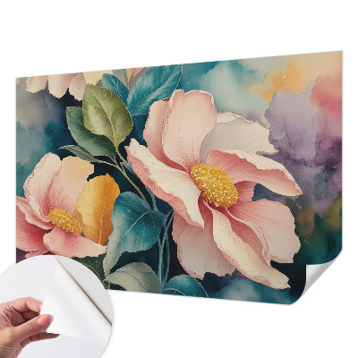 Papel de parede infantil com padrão floral elegante