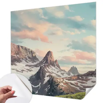 Papel de parede para criança com panorama de montanha