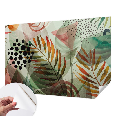 Papel de parede autocolante para sala Folhas abstratas