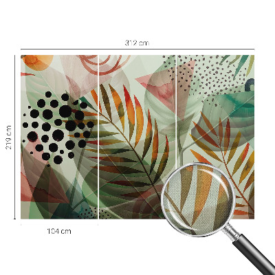 Papel de parede autocolante para sala Folhas abstratas