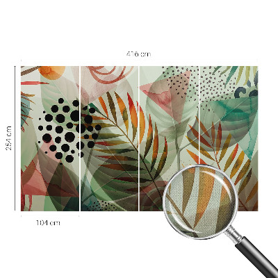 Papel de parede autocolante para sala Folhas abstratas