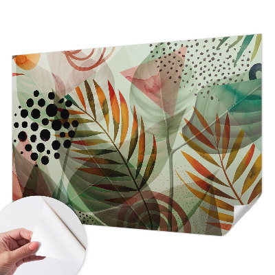 Papel de parede autocolante para sala Folhas abstratas