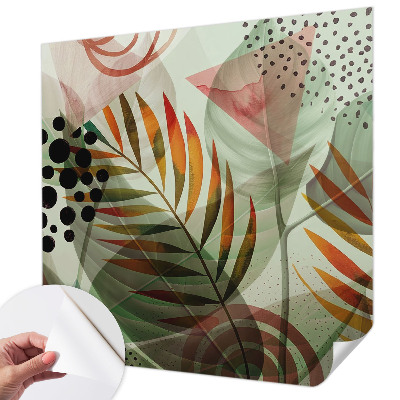 Papel de parede autocolante para sala Folhas abstratas