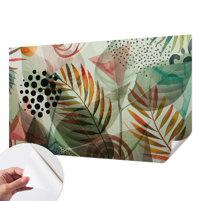 Papel de parede autocolante para sala Folhas abstratas