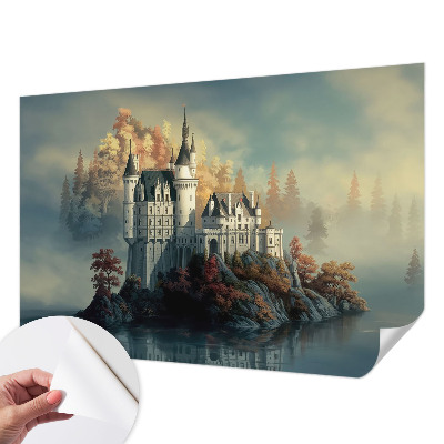 Papel de parede autocolante para sala com estampa de castelo de conto de fadas