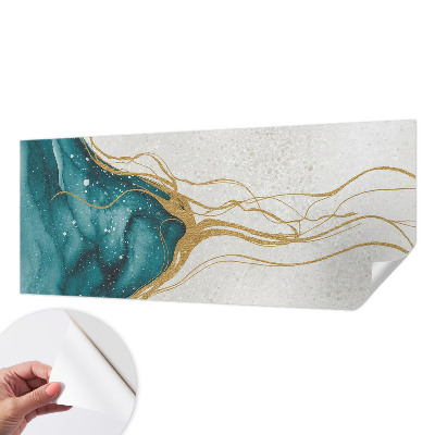 Papel de parede autocolante para quarto Linhas turquesa