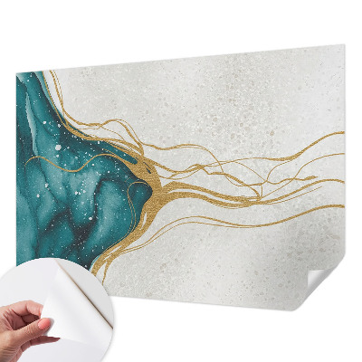 Papel de parede autocolante para quarto Linhas turquesa