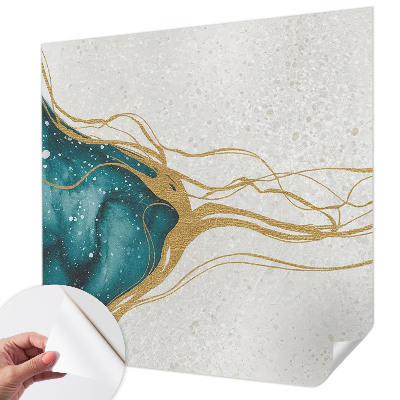 Papel de parede autocolante para quarto Linhas turquesa