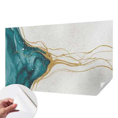 Papel de parede autocolante para quarto Linhas turquesa