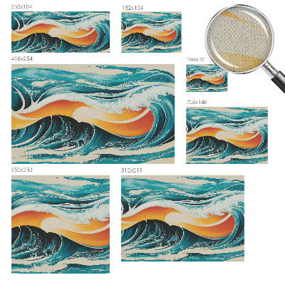 Papel de parede autocolante com padrão de ondas abstratas
