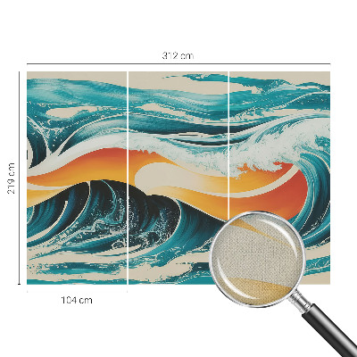 Papel de parede autocolante com padrão de ondas abstratas