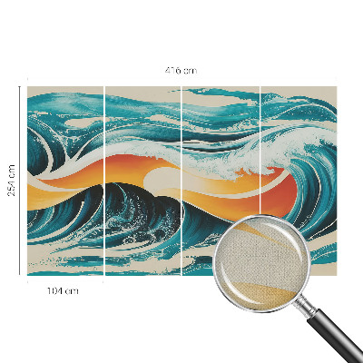 Papel de parede autocolante com padrão de ondas abstratas