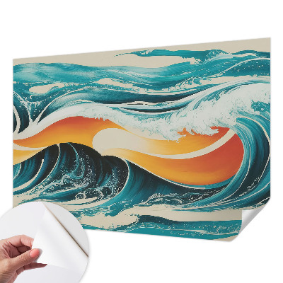 Papel de parede autocolante com padrão de ondas abstratas